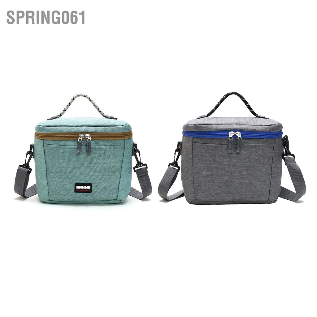 Spring061 Túi Giữ Nhiệt Cách Bảo Vệ 3 Lớp Di Động Vải Oxford Bông Ngọc Trai PEVA Màng Dây Kéo Khóa Freezable Đựng Đồ Ăn Trưa