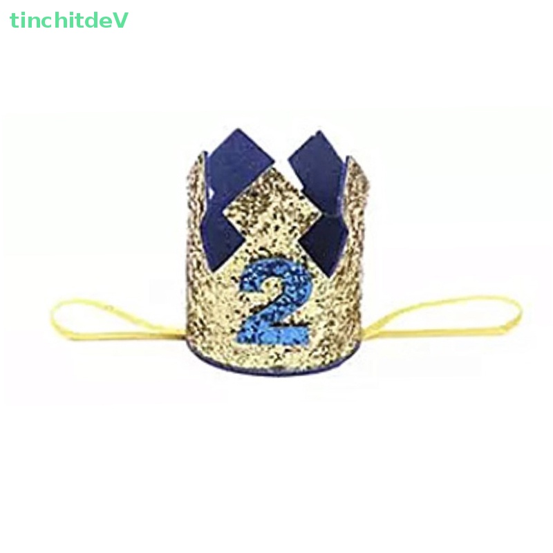 Băng Đô Hình Vương Miện Màu Vàng / Xanh Dương Xinh Xắn Cho Bé Gái