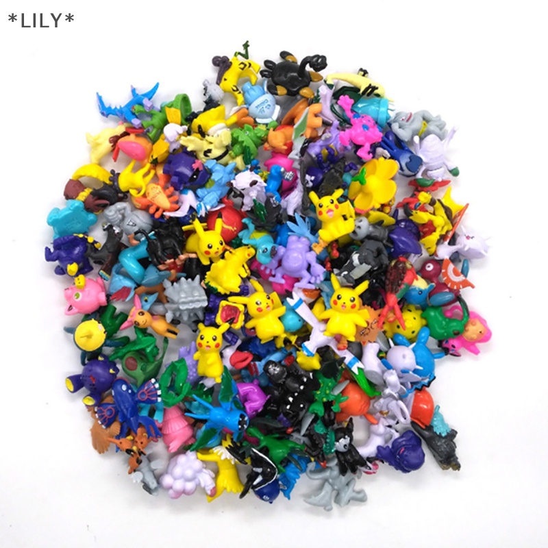 LILY 24Pcs Phong Cách Khác Nhau 2.5-3Cm Hot Anime Pokemon Hành Động Hình Kid Sinh Nhật Đồ Chơi uuu