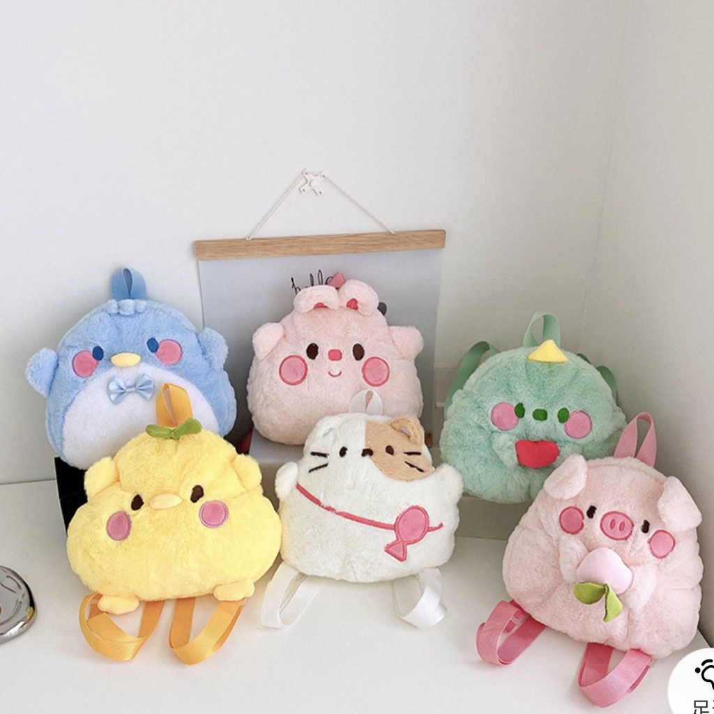 Ba Lô Gấu Nhồi Bông Hoạt Hình Nhiều Mẫu Dễ Thương Cho Bé