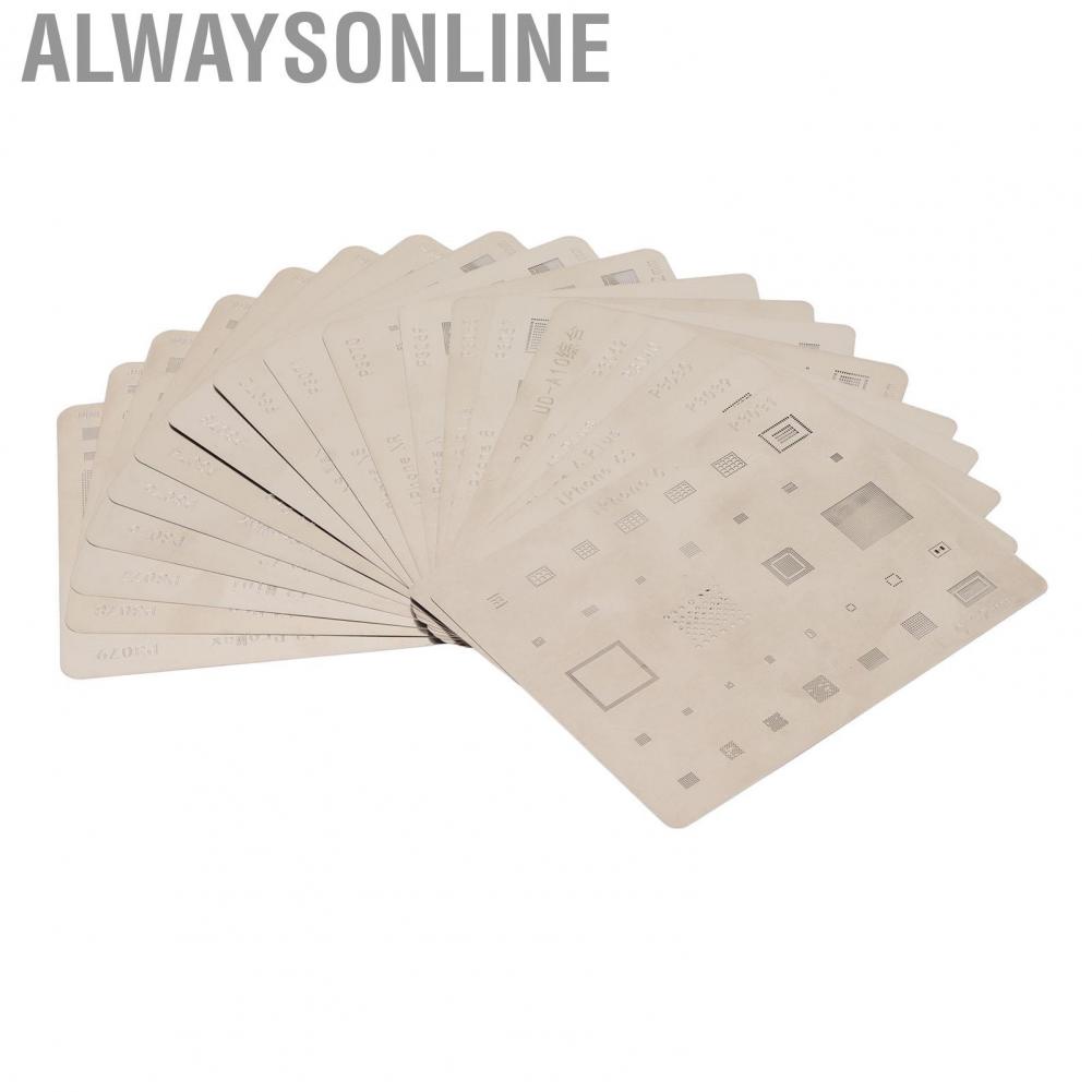 Alwaysonline Rework Reball Stencil  BGA Reballing High Temperature Resistant 19Pcs for Repair