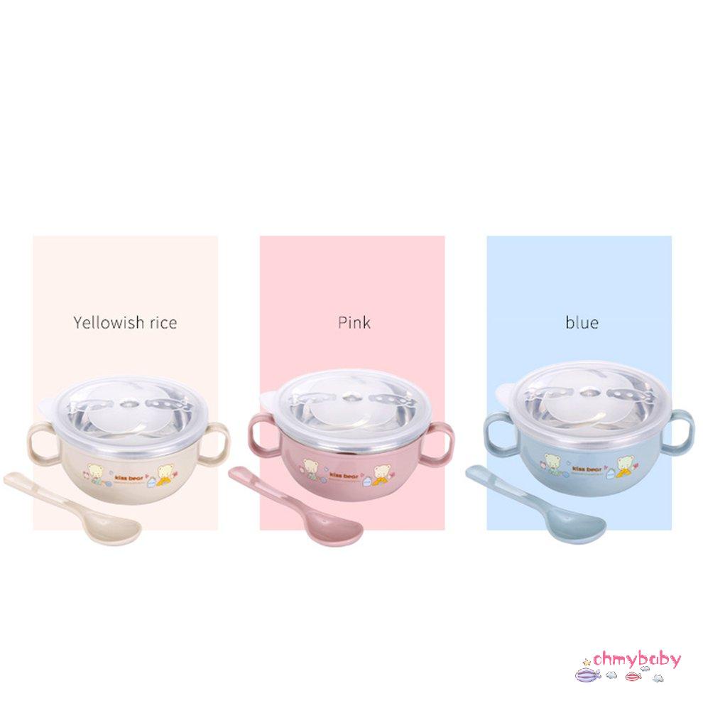 [OMY] Phim hoạt hình bằng thép không gỉ thông minh Feedingl có tay cầm và muỗng cho trẻ sơ sinh em chứa Bpa [P/10]
