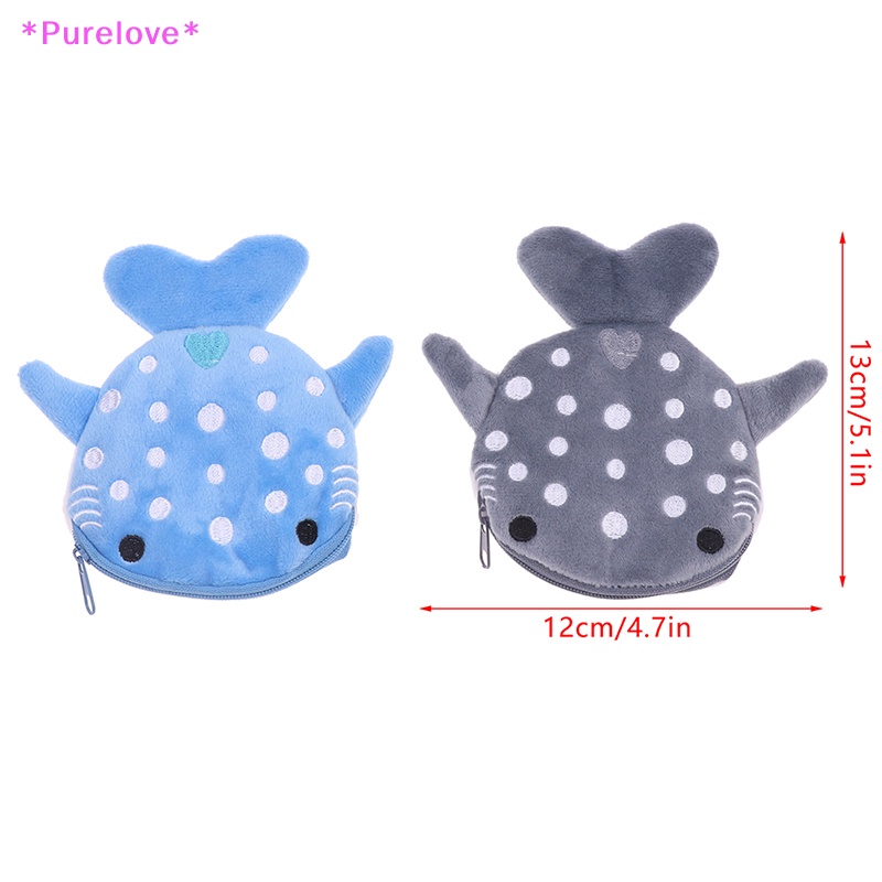 Ví Đựng Tiền Xu Hình Cá Mập Nhồi Bông Đáng Yêu Cho Bé Mới