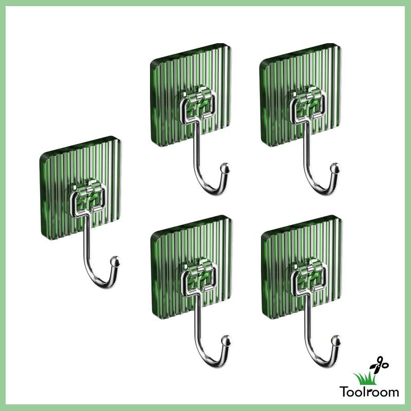Set 5 Móc Treo Khăn Gắn Tường Bằng Acrylic Tiện Dụng Cho Phòng Tắm / Nhà Bếp