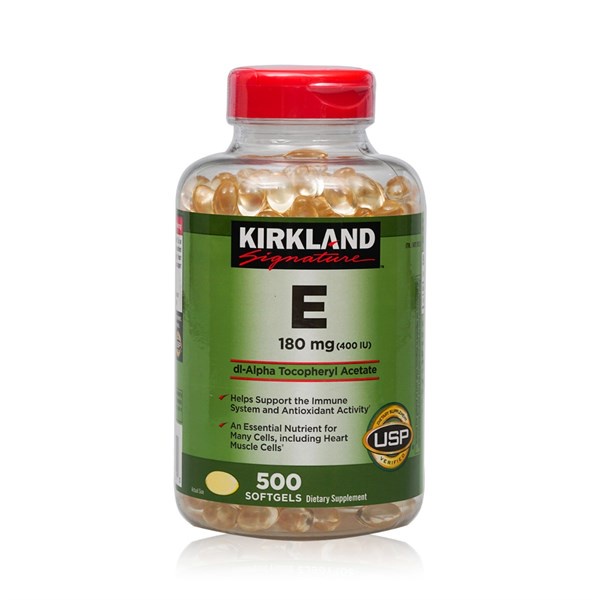 Viên uống bổ sung Vitamin E 400IU Kirkland Signature đẹp da, ngừa lão hóa 500 viên Quà Tặng Mẹ