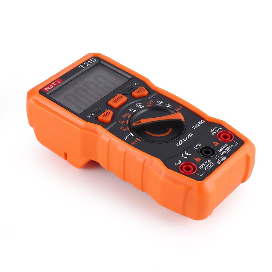 Digital Multimeter NJTY T21D DC/AC Volt Amp Ohm Diode NCV Mini Multitester