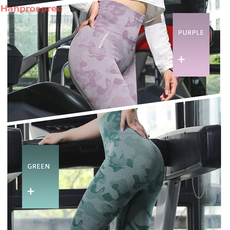 Hanprospree > Quần Short Legging Thể Thao Ngắn Lưng Cao Không Đường May Họa Tiết Rằn Ri Tập Yoga Gym Cho Nữ well Mới