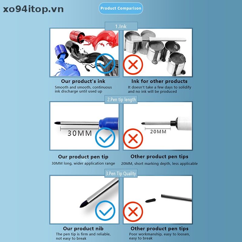 Bút Đánh Dấu Lỗ Dài 30mm Bằng Kim Loại Chống Nước Đa Năng Trang Trí Nhà Cửa