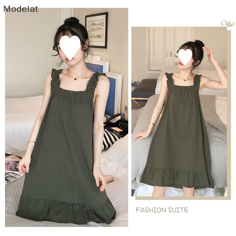 Mfc Đầm Ngủ Hai Dây Mỏng Dáng Rộng Thoải Mái Nhiều Màu Sắc Cho Nữ