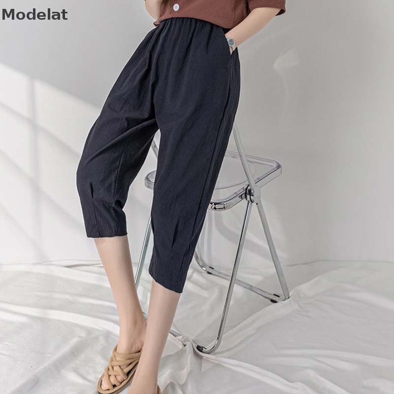 Mfc Quần Cotton Lanh Mỏng Lưng Cao Dáng Rộng Thời Trang Thường Ngày Cho Nữ