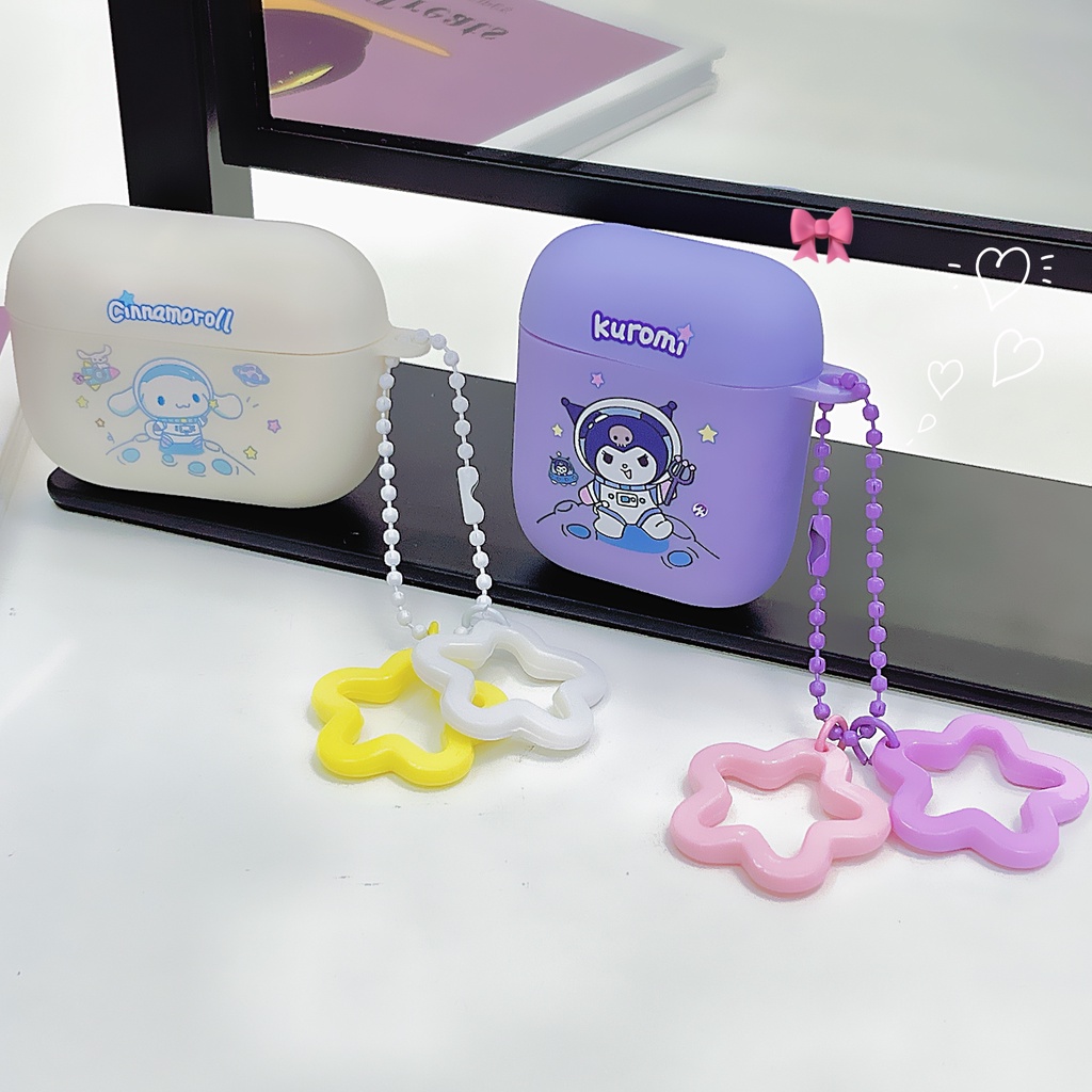 Vỏ Bảo Vệ Hộp Sạc Tai Nghe AirPods 1 2 3 Pro2 2022 Bluetooth Không Dây Chất Liệu Silicon Tpu Mềm Chống Trầy Xước Hình Phi Hành Gia Kuromi Hoạt Hình Dễ Thương