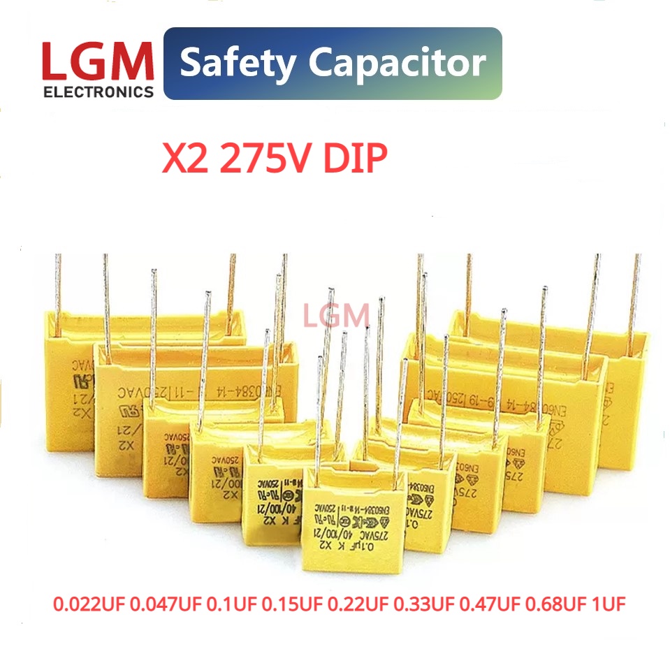 Tụ điện an toàn X2 275V DIP 275VAC 0,022UF 0.047UF 0.1UF 0.15UF 0.22UF 0.33UF 0.47UF 0.68UF 1UF Phim