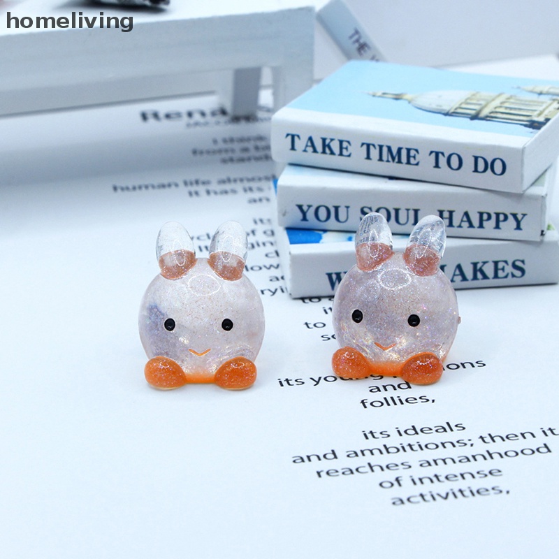 Set 2 Tượng Thỏ Hoạt Hình Phát Sáng Trang Trí