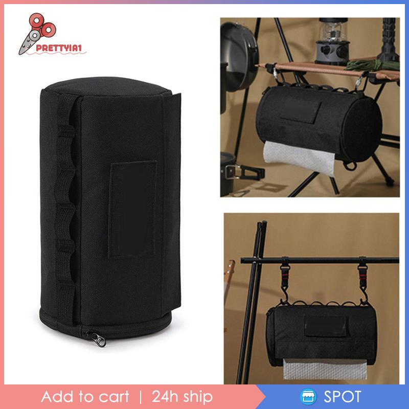 [Prettyia1] Hộp Đựng Cuộn Giấy Vệ Sinh Màu Đen Bền Bỉ Dùng Khi Đi Dã Ngoại / Câu Cá