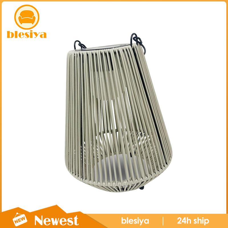 [Blesiya] Đèn Lồng Kim Loại Năng Lượng Mặt Trời Treo Trang Trí Bàn Có Tay Cầm Cho Sân Vườn