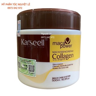 Dầu hấp ủ tóc siêu mềm mượt tóc Karseell Collagen Maca 500ml - chính hãng
