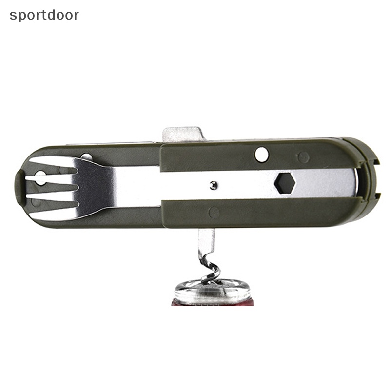 Bộ Dụng Cụ Ăn Uống Bằng Thép Không Gỉ Màu Xanh Lá Quân Đội Có Thể Gấp Gọn Mang Đi Cắm Trại / Du Lịch [out]