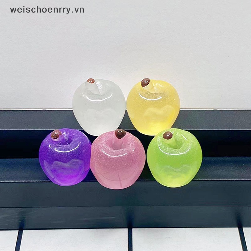 Set 5 Quả Táo Mini Bằng Nhựa Phát Quang Dùng Để Trang Trí