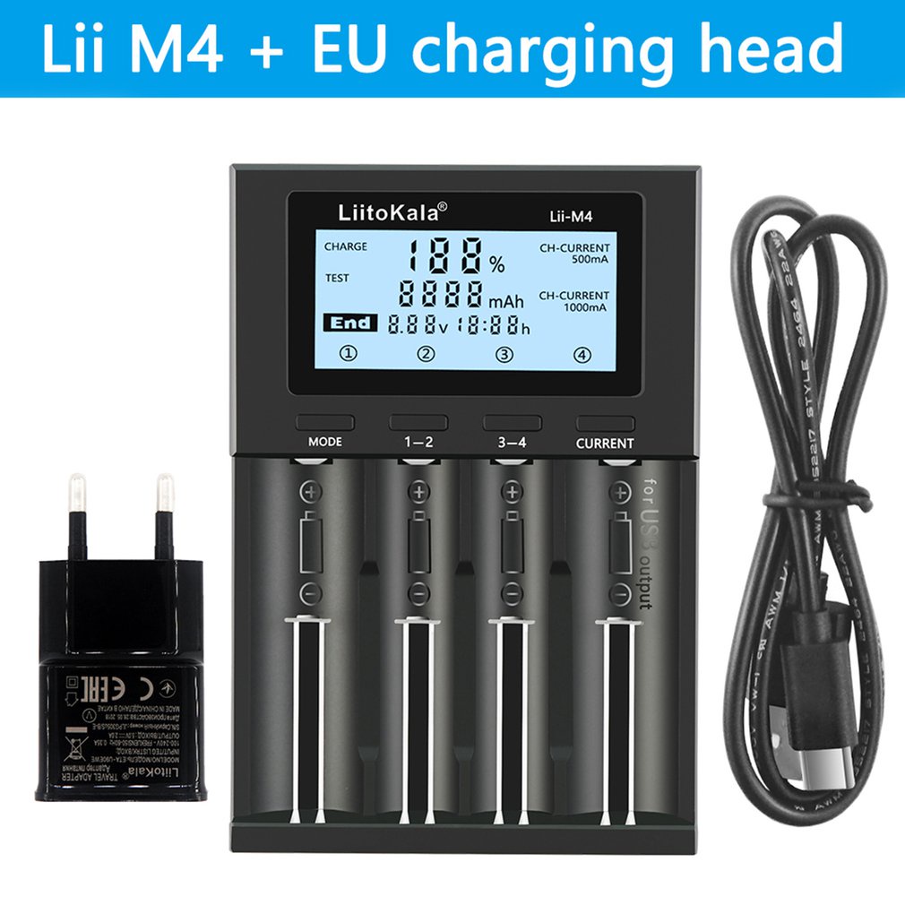 Liitokala Lii-M4 18650/26660 5V Typec Smart Universal Battery Charger Detectable Capacity With Screen T [Q/11]