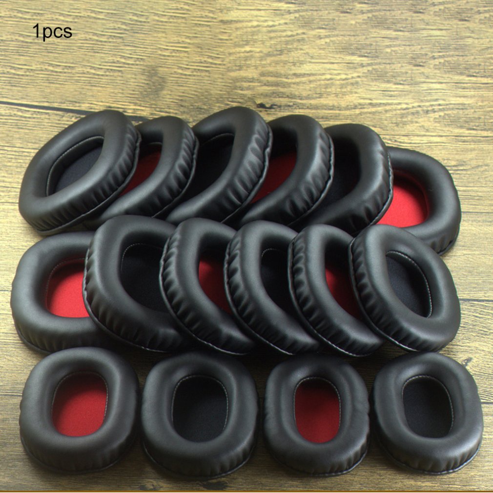 Square Earphone Ear Cushion Headset Earmuffs Leather Headphone Covers Earpads Pads Cups Replacement Cover Sponge Case [Q/2]