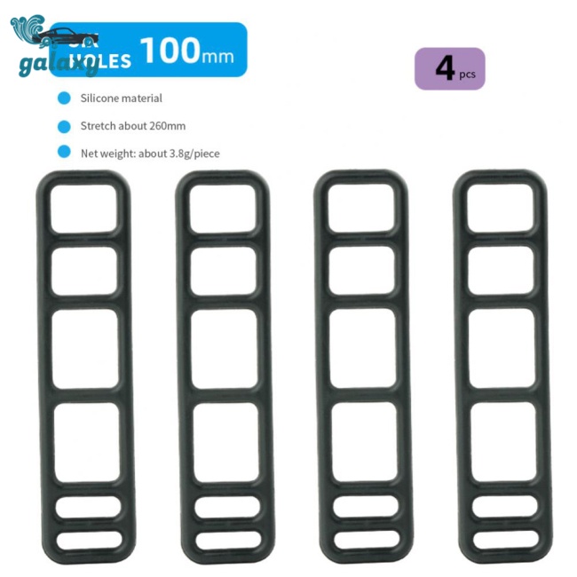 Galaxy Bộ 4 Dây Silicon Co Giãn Nhiều Kiểu Dáng Gắn Đèn Pha Xe Đạp