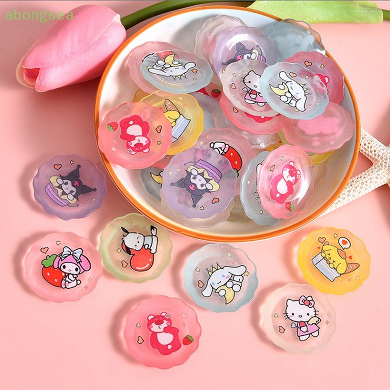 Set 10 Mô Hình Đĩa Sanrios Hoạt Hình Mini Bằng Nhựa Resin Trang Trí Điện Thoại DIY
