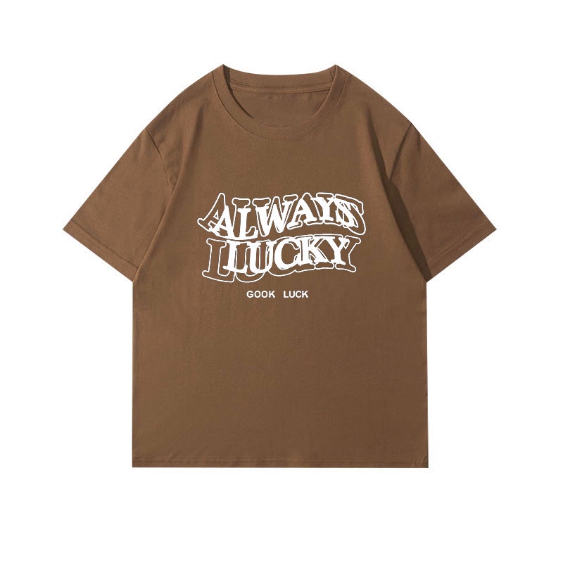 Áo Thun 100% Cotton Tay Ngắn Cổ Tròn In Họa Tiết Phong Cách Hàn Quốc Cho Nữ