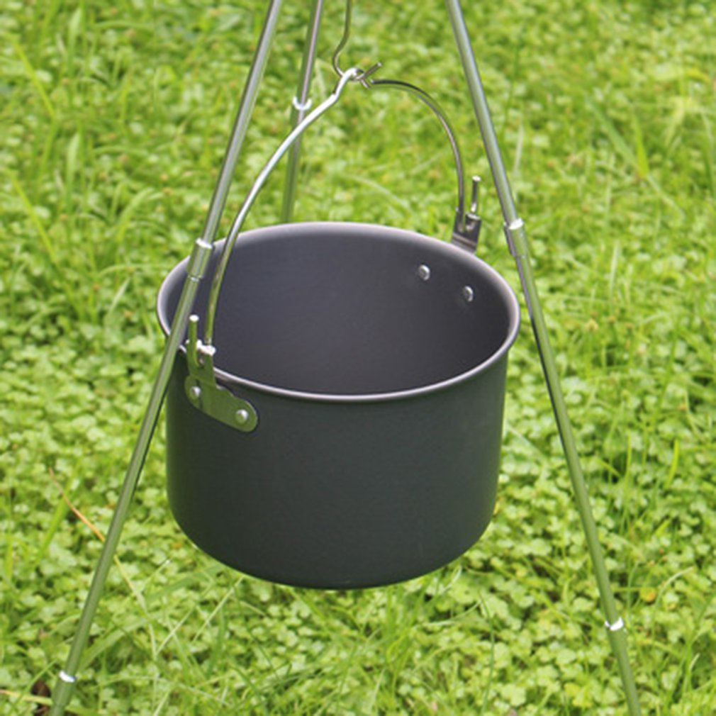 Outdoor Campfire Rack Portable Stainless Steel Cooktop Barbecue Foldable Camping Set Picnic Bracket [Q/10]