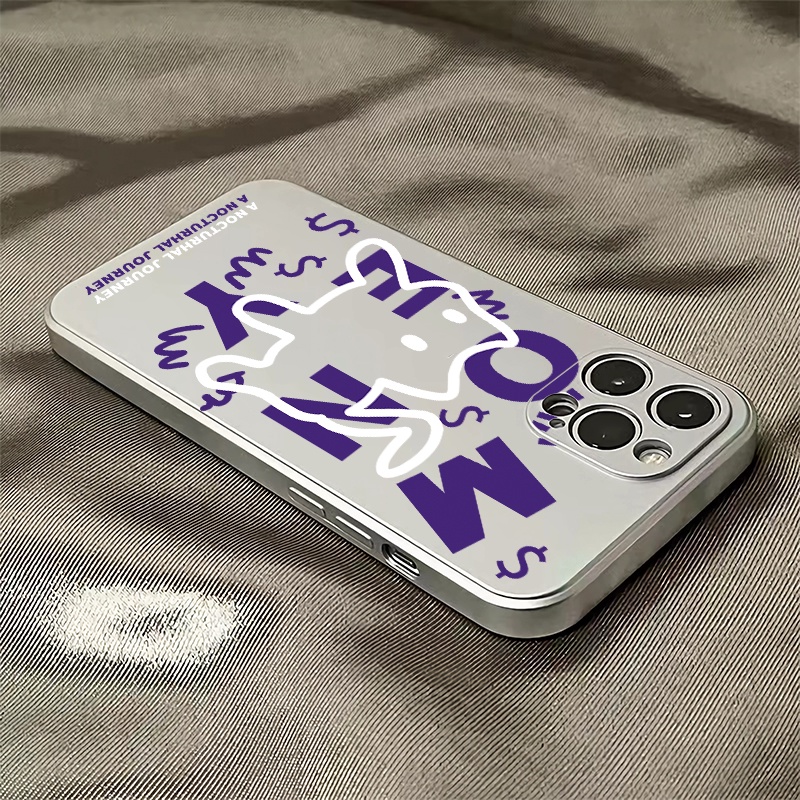 Ốp Điện Thoại TPU Silicone Mềm Mạ Điện Họa Tiết Mèo Cho IPhone 11 14 13 12 Pro Max XS XR X 8 + 7 6S Plus