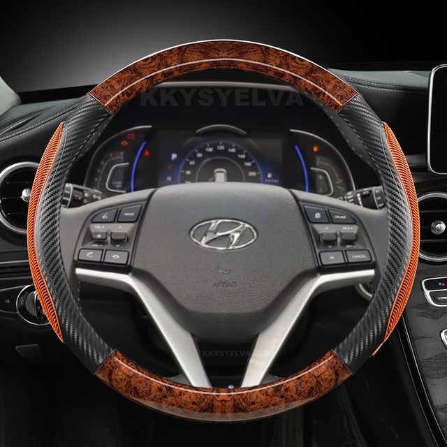 Vỏ Bọc Vô Lăng Xe Hơi Vân Gỗ 38cm 15 "Cho Hyundai Tucson 3 2015 2016 2017 2018 2019