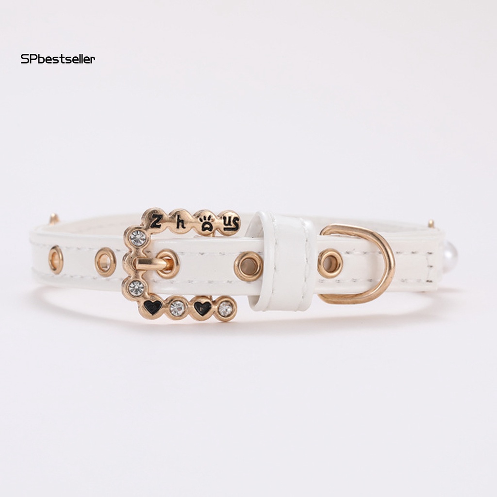 Vòng Cổ Giả Da Đính Ngọc Trai Trang Trí Dành Cho Thú Cưng