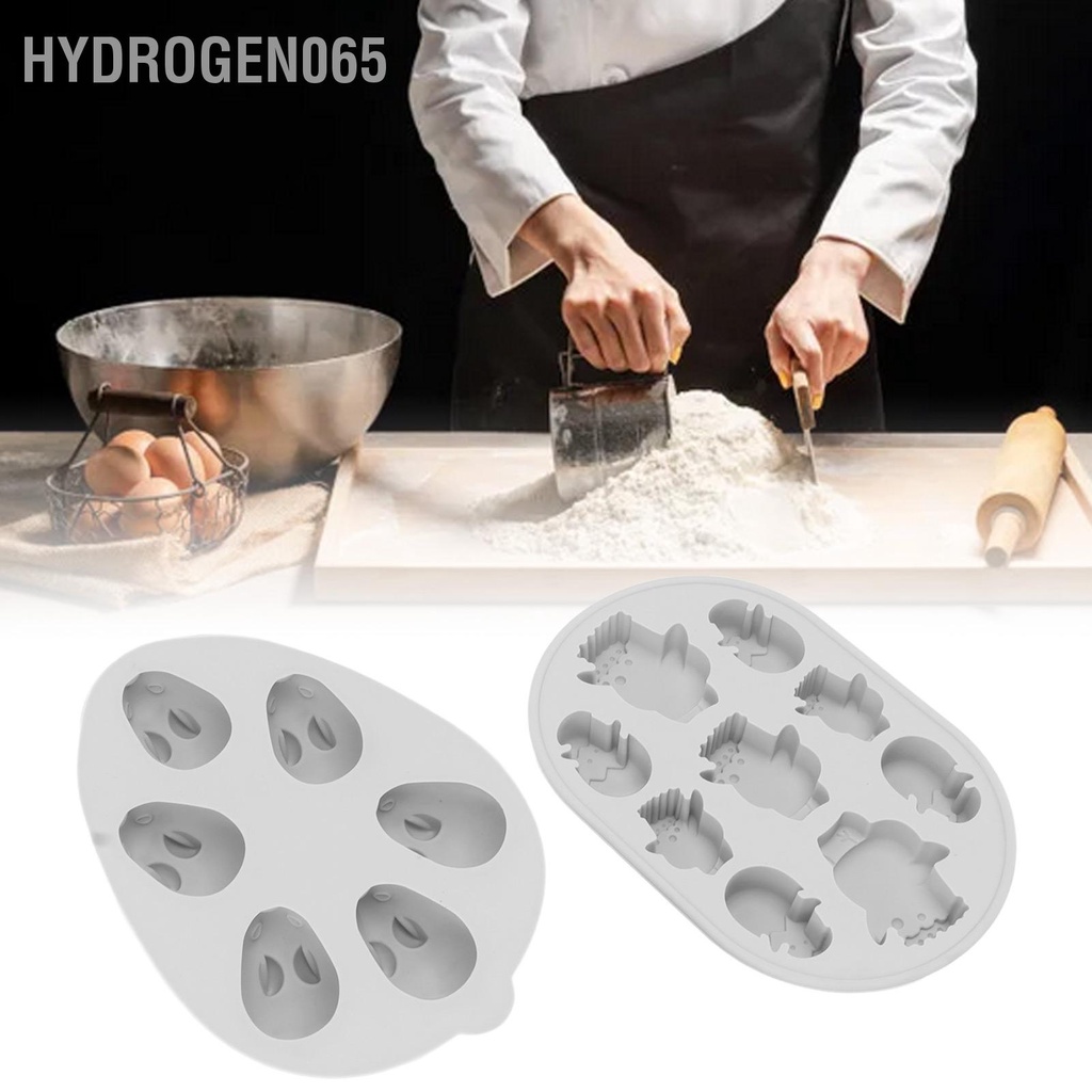 Hydrogen065 2 Chiếc Khuôn Nướng Bánh Silicon Thỏ Gà Phong Cách Silicone Cấp Thực Phẩm Dễ Dàng Phát Hành Làm Socola Cho Đá Món Tráng Miệng