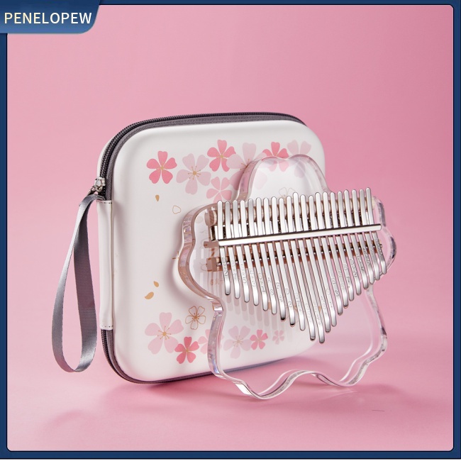 Đàn Kalimba 17 / 21 Phím Hình Hoa Đào Bằng Acrylic Cho Bé