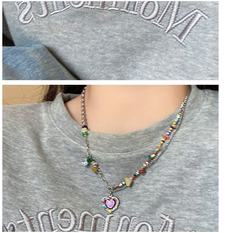 Vòng cổ tình yêu bằng đá đầy màu sắc với thiết kế thích hợp , chuỗi xương đòn ngọt ngào và mát mẻ