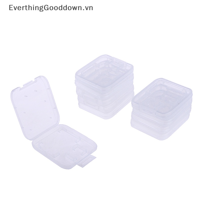 Set 10 Hộp Nhựa Trong Suốt Đựng Thẻ Nhớ SD TF CF Tiện Dụng
