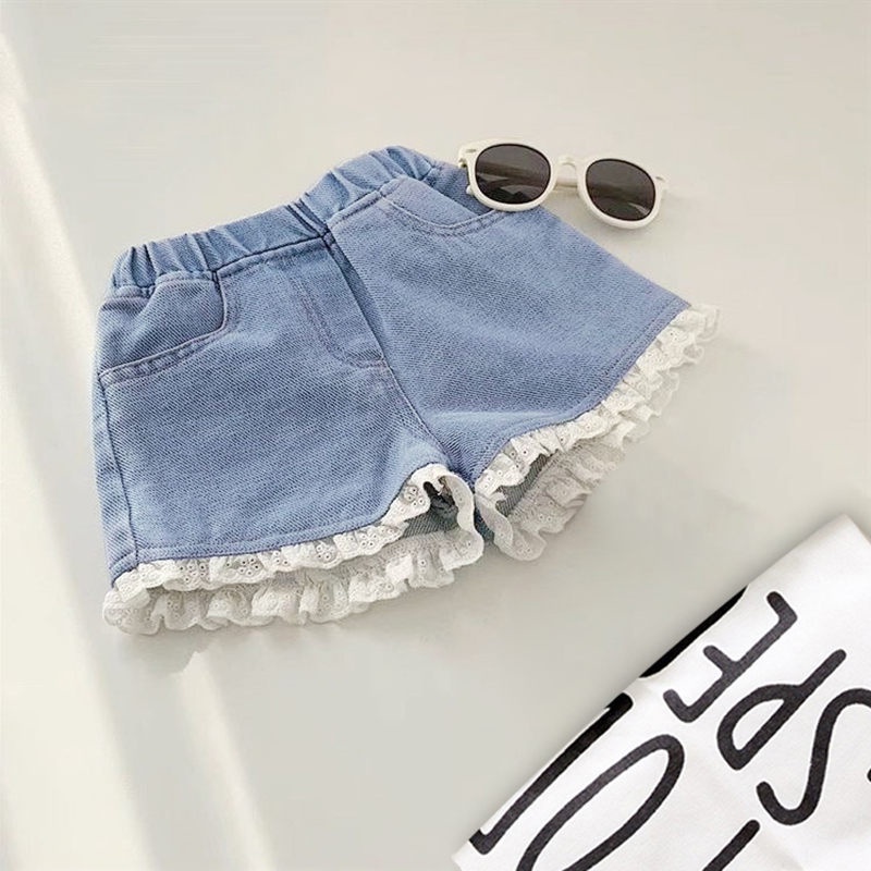 Quần Short Denim Mỏng Phong Cách Hàn Quốc Thời Trang Mùa Hè Hàng Mới Dành Cho Bé Gái