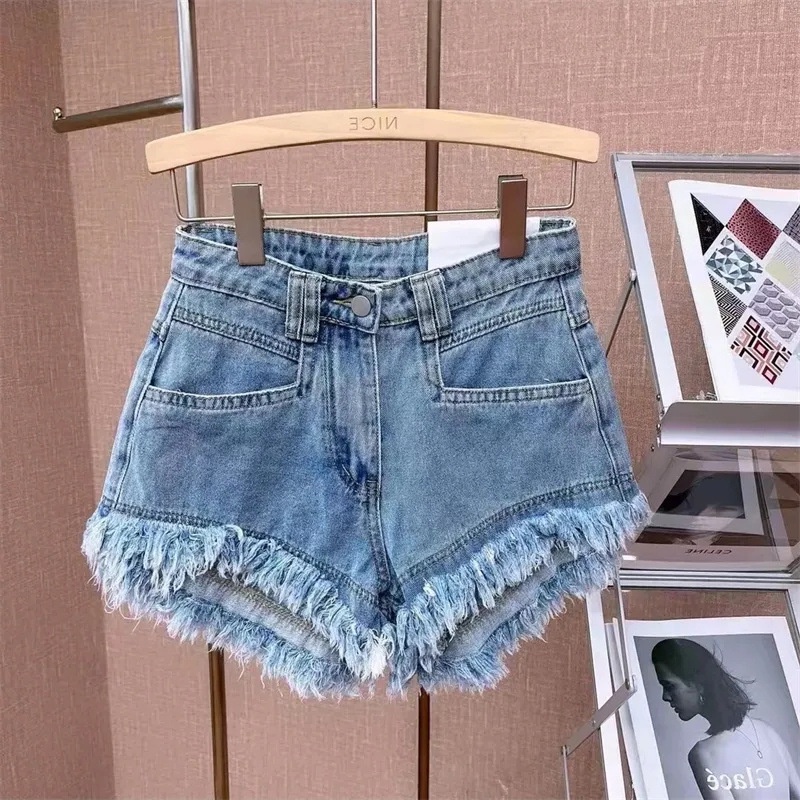Quần Short Jean Rách Tua Rua Thời Trang Mùa Hè Hàn Quốc 2023 Dành Cho Nữ