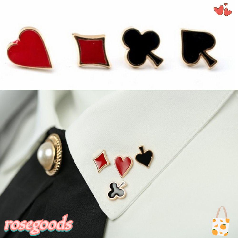 Set 4 Ghim Cài Áo Hình Bài Poker Ngộ Nghĩnh