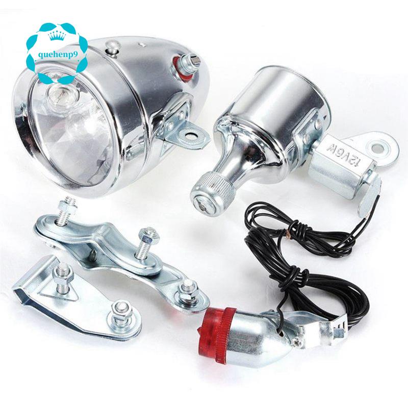 Đèn pha chạy bằng động cơ đi xe đạp và đèn hậu xe đạp Bộ đèn xe đạp chạy bằng động cơ Dynamo