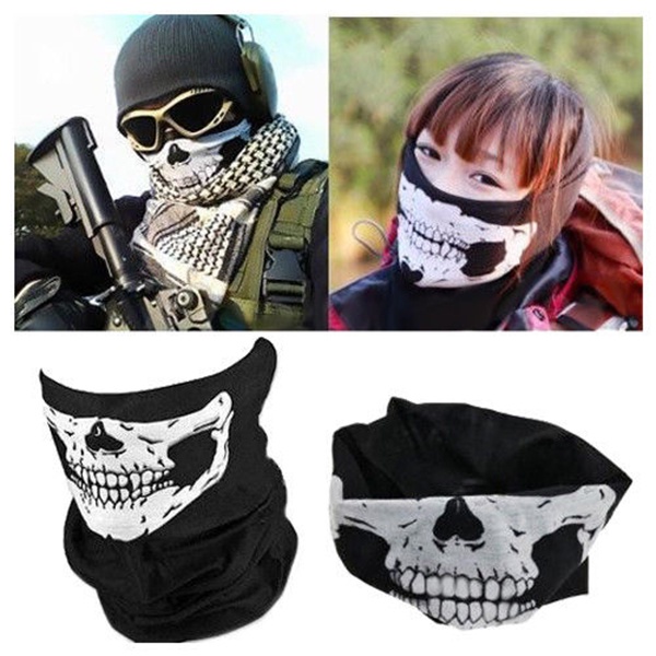 2 CÁI Mát Xe Đạp Trượt Tuyết Nửa Mặt Mặt Nạ Ma Khăn quàng cổ Đa Công Dụng Ấm Cổ COD