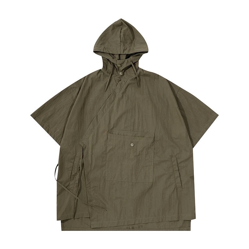 Áo Khoác Chống Nắng Có Mũ Trùm Phối Dây Thừng Kiểu vintage Cá Tính Cho Nam Và Nữ