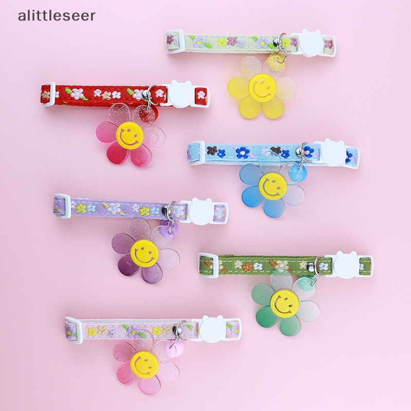 Vòng Cổ Chống Thất Lạc Nhiều Màu Sắc Dễ Thương Kèm Mặt Hoa Chất Lượng Cao Cho Thú Cưng