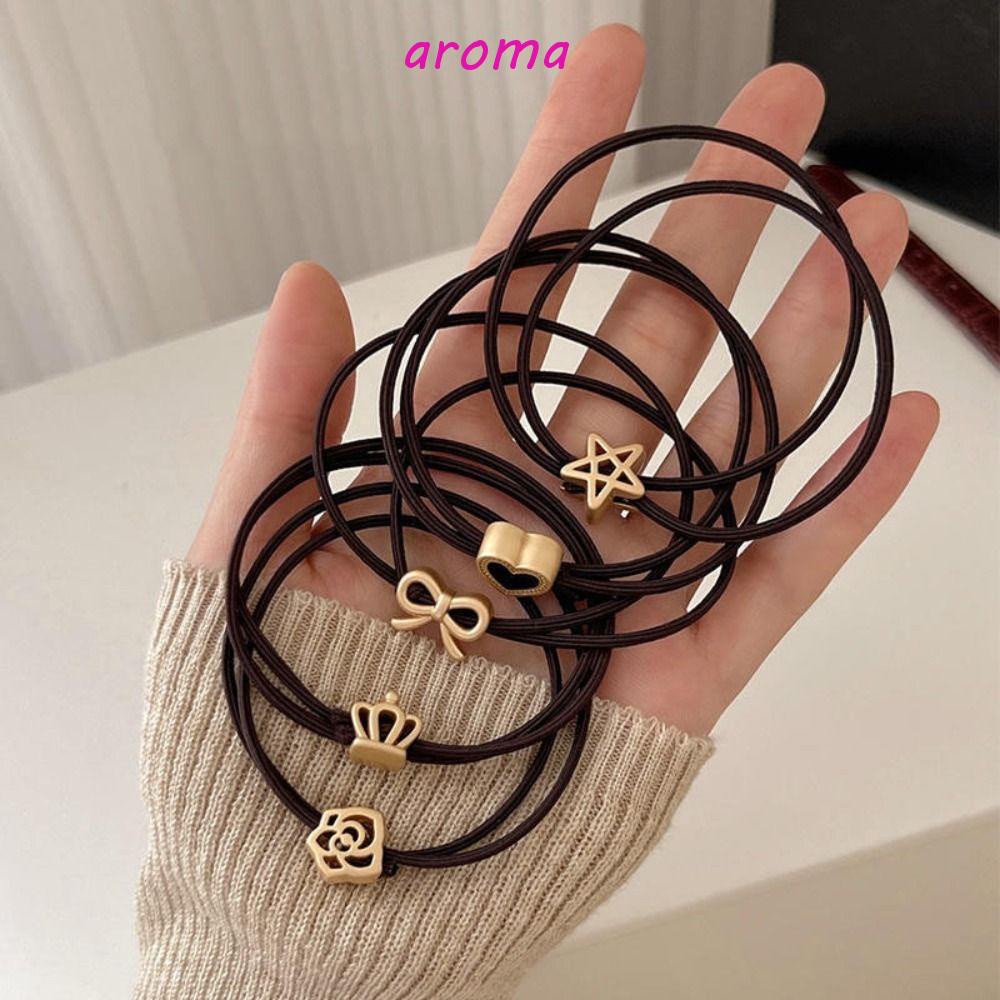 Dây Cột Tóc Màu Đen Hình Thỏ / Vương Miện / Hoa Đơn Giản Thời Trang Cho Nữ