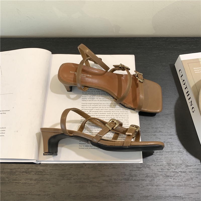 Giày Sandal Cao Gót Mùa Hè 2023 Hợp Thời Trang Phong Cách Hàn Quốc Cho Nữ