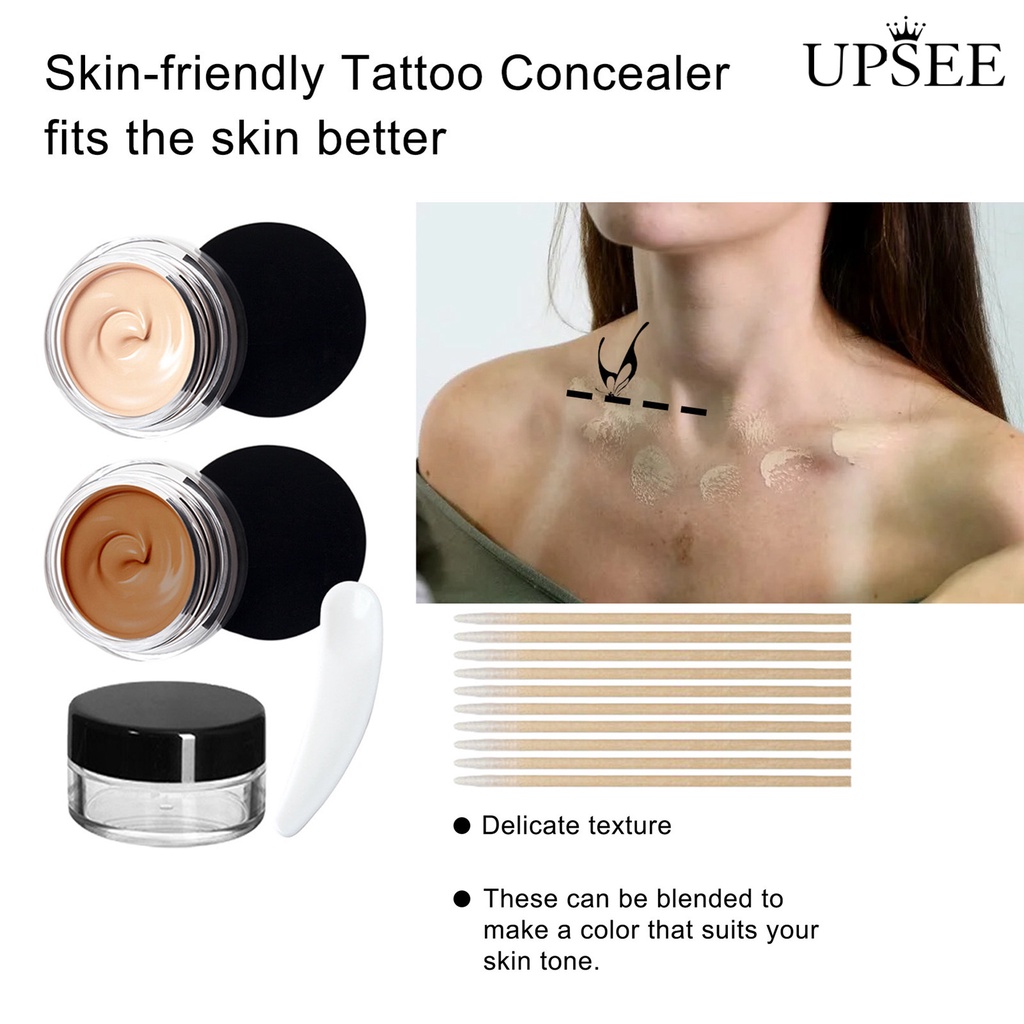 Set 4 Kem Che Khuyết Điểm Hình Xăm 40g Chống Thấm Nước Và Mồ Hôi Lâu Trôi Không Gây Khó Chịu