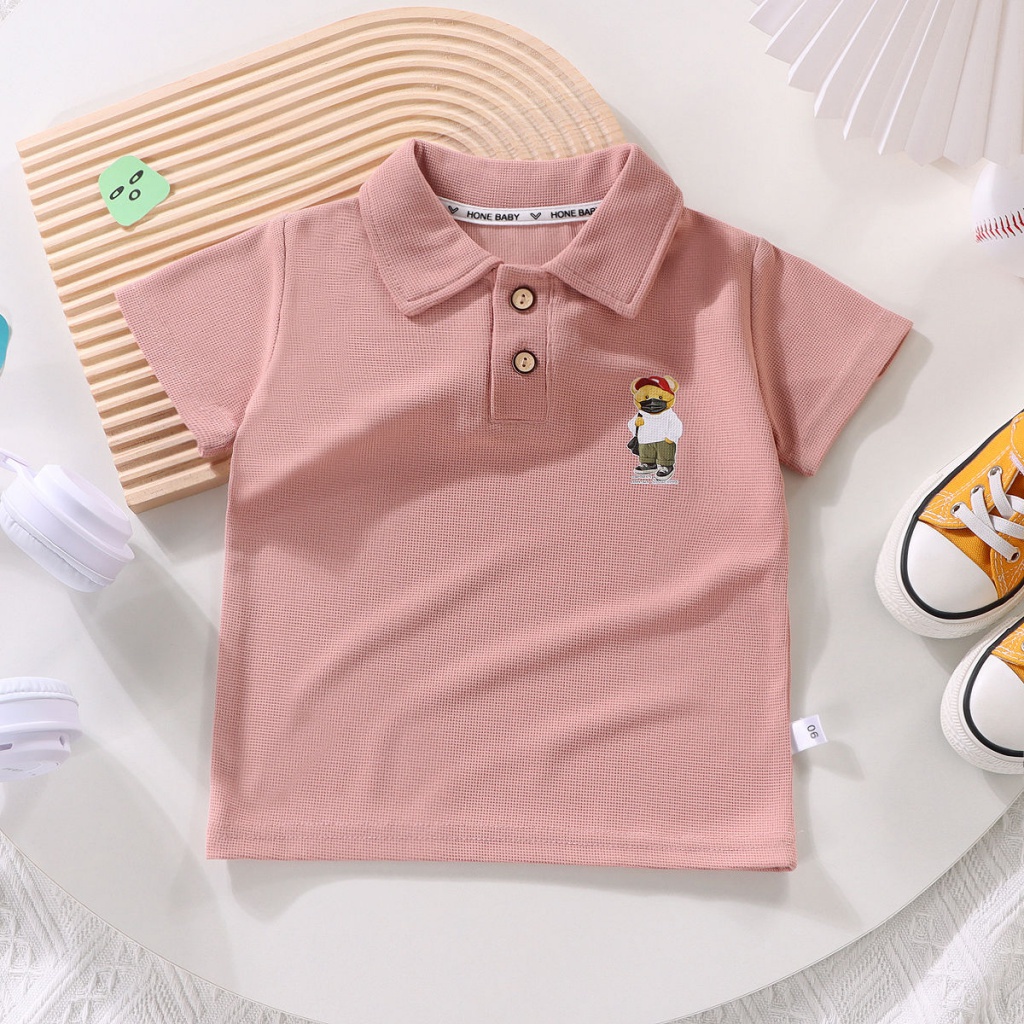 Áo polo Tay Ngắn Dáng Rộng Họa Tiết Hoạt Hình Thời Trang Mùa Hè Hàn Quốc 2023