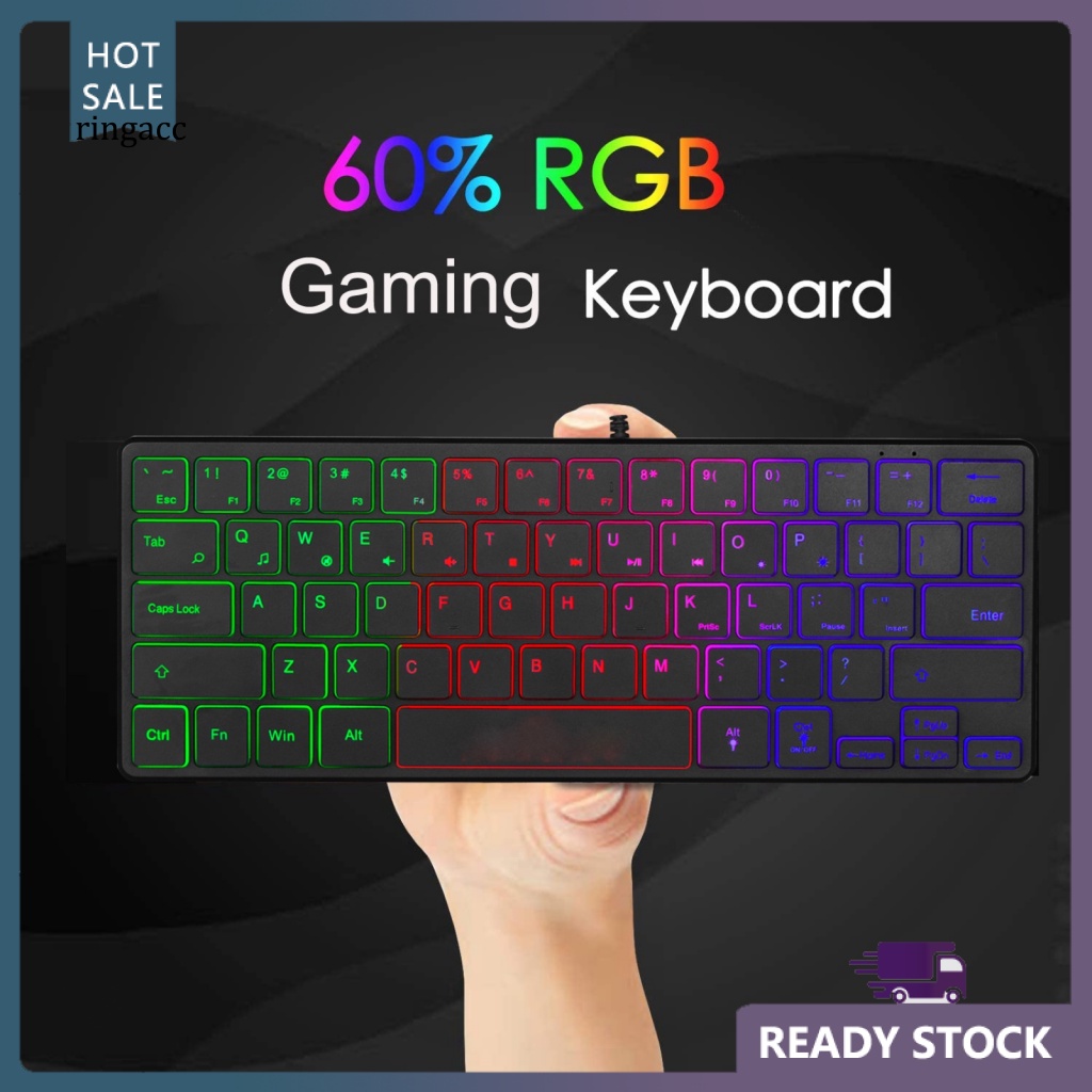 Bàn Phím RGA 64 Phím Có Đèn Nền RGB Dành Cho Máy Tính Laptop