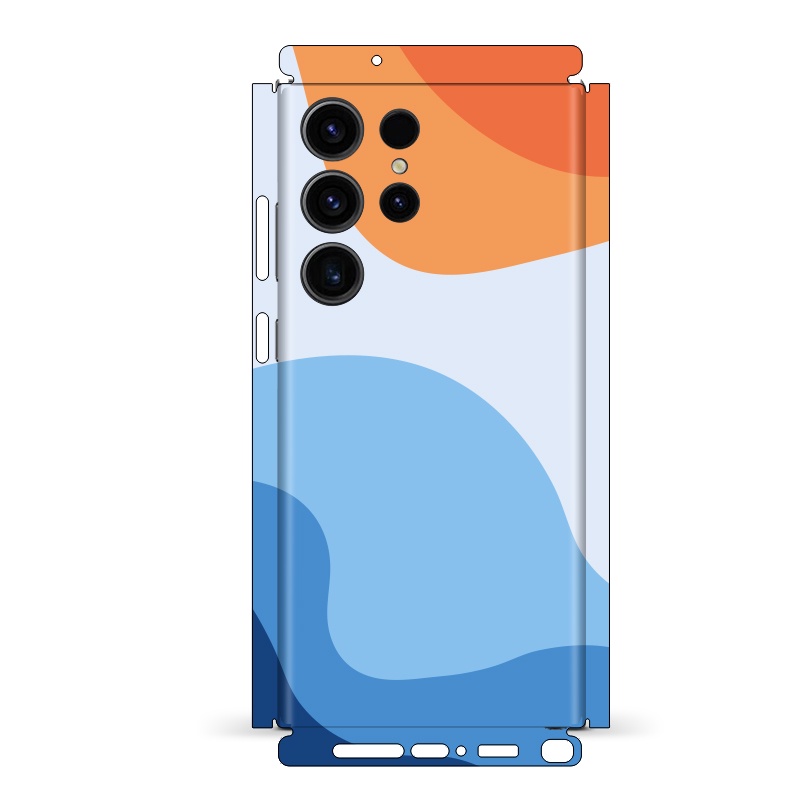 Morandi Màu Sắc Đơn Giản Da Cho Samsung Galaxy S23 S22 S24 Ultra Plus A52 A52s 5G Mặt Sau Phim Bảo Vệ Màn Hình 3M Quấn Đổi Màu Miếng Dán