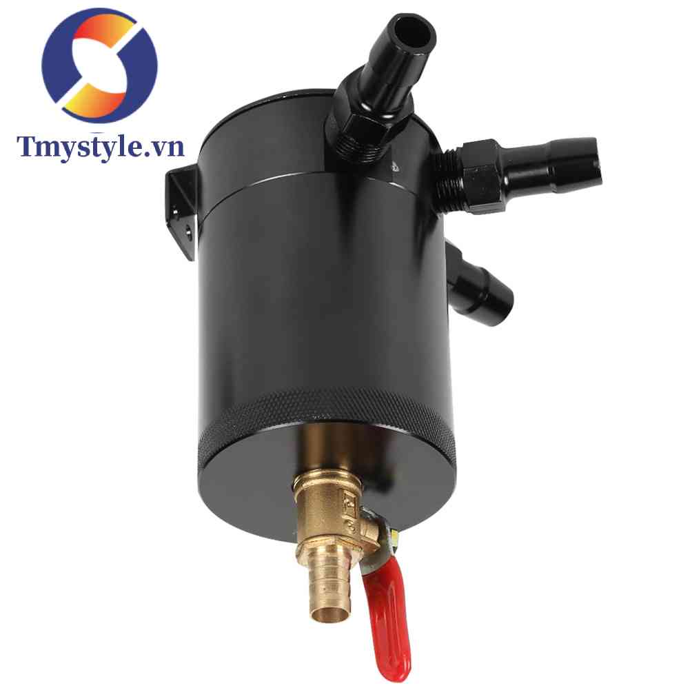 Bình Bắt Dầu 3 Cổng 2 Lỗ 1 Chiều Có Van Thoát Nước Màu Đen