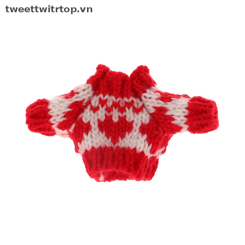 Set Áo Len Tay Ngắn Và Quần Short Hình Tai Thỏ Đáng Yêu Cho Búp Bê Tỉ Lệ 1 / 12